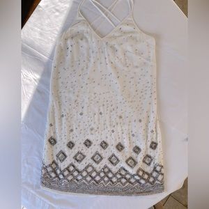 NWT WHBM White Beaded Mini Dress - SP